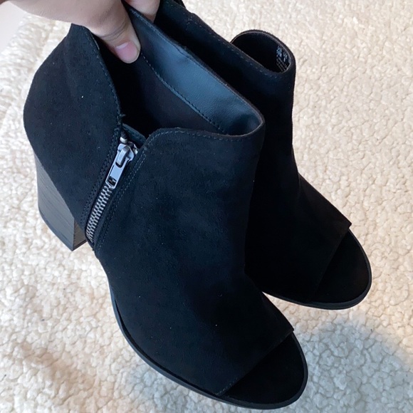 Open Toe Black Bootie - Carlo Santana Boots- New - Picture 2 of 5